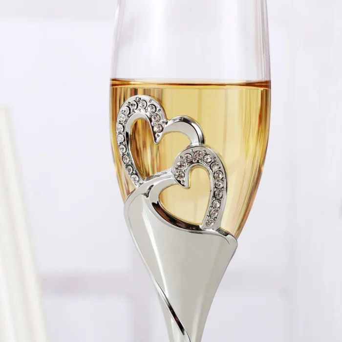 Горячая 2 шт набор бокал для вина бокал в форме сердца прочный для свадьбы помолвки шампанского TI99