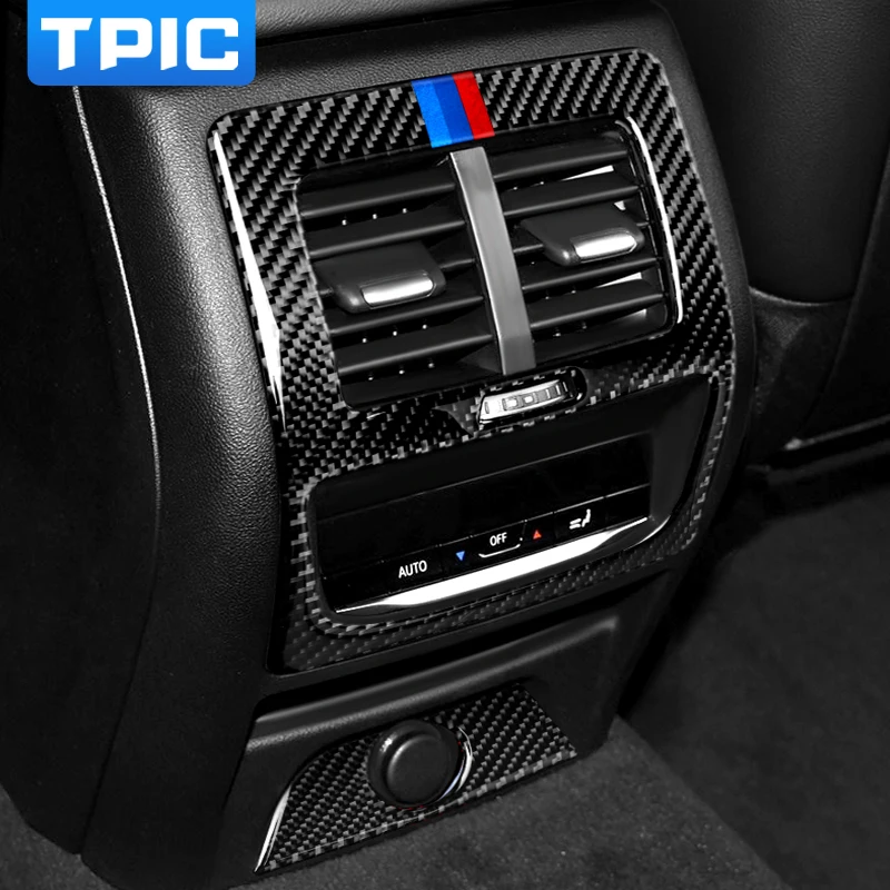 

Carbon Fiber Car Center Console Rear Air Conditioning Outlet Vent Frame Car stickers Decals For BMW G01 G02 2019~ X3 X4 Series