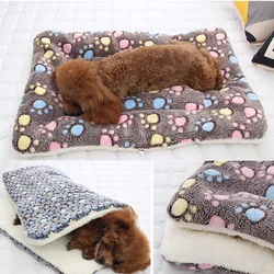 Couverture polaire douce en flanelle épaissie pour animaux de compagnie, tapis de lit pour chiot, chien, chat, coussin de canapé, tapis de maison, garde au chaud 