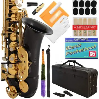 

Professional Black-Gold Keys Eb E Flat Alto Saxophone Sax,
