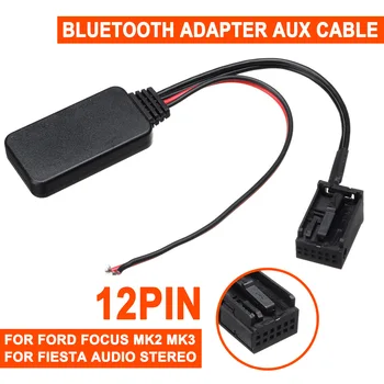 

For Ford for Focus Mk2 MK3 for Fiesta 12V 12Pin Rear Port Car bluetooth Adapter Wireless Audio Stereo Aux Cable Auto Accessories
