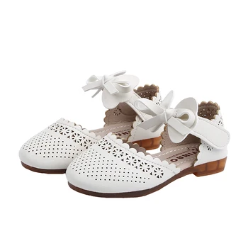 

spring/summer kids girls sandals shoes children baby soft bottom hollow sandals fashion princess shoes party sandals bow