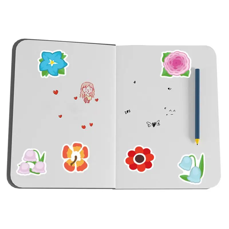 

2 Sheets Small Freshness And Paper Hand Account Sticker Waterproof Notebook Sticker Decals Self-Adhesive Stickers for Kids