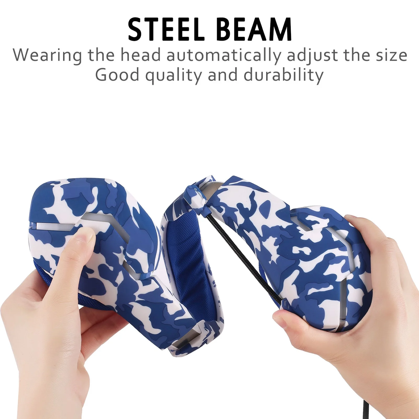 J10 Camouflage Gaming Headset Headphone with Microphone Stereo Earmuffs Lights Professional Led Light Gamer Headset for Computer