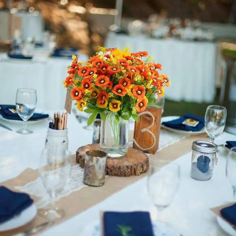 Новинка искусственная ромашка цветы кусты 4 шт. цветочные пряди искусственные