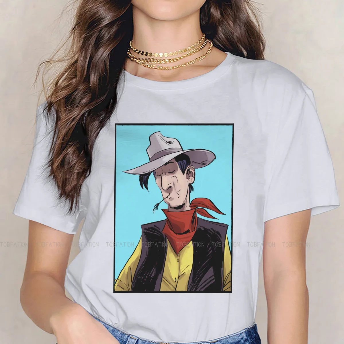 Lucky Luke Jolly Cartoon Girls T Shirt 