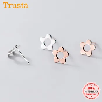 

Trustdavis Real 925 Sterling Silver Fashion Sweet Small Flower Stud Earrings For Women Wedding Birthday Anniversary Gift DS14