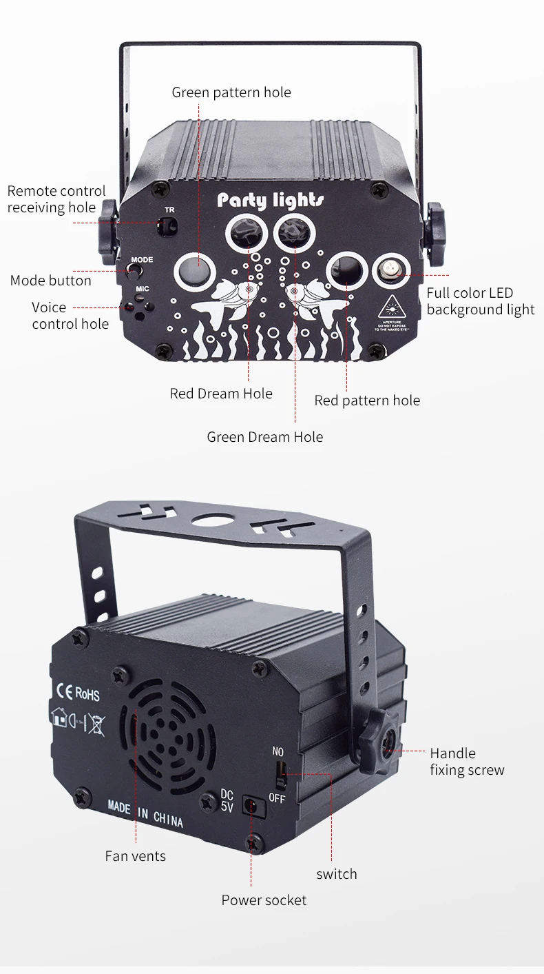 Effets de scène,projecteur Laser à commande vocale,lumière de scène à effet stroboscopique rvb