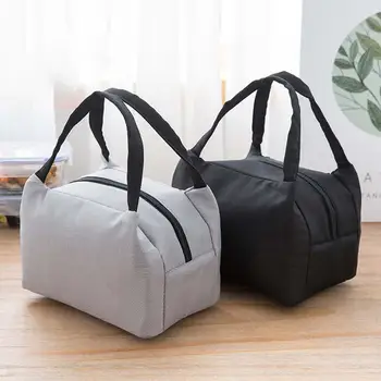 

Portable Solid Color Thermal Insulated Lunch Bag Tote Cooler Oxford Cloth Pouch