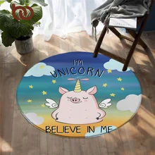 BeddingOutlet свинья Ангел коврик милый поросенок Детские Спальня ковер мультяшная пижама в виде животных Единорог круглый коврик 60/100/150 см розовый ковер