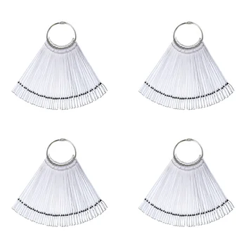 

200PCS False Nail Art Tips Sticks Nail Polish Color Card Plates Display Swatches Nail Art Practice Templates (Transparent)