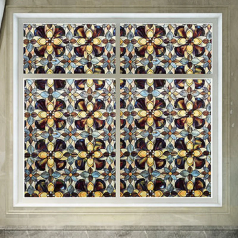 Оконная пленка с геометрическим рисунком, статическая защита, защита от солнца, тонированная пленка, украшение для дома, офиса, стола, двери шкафа