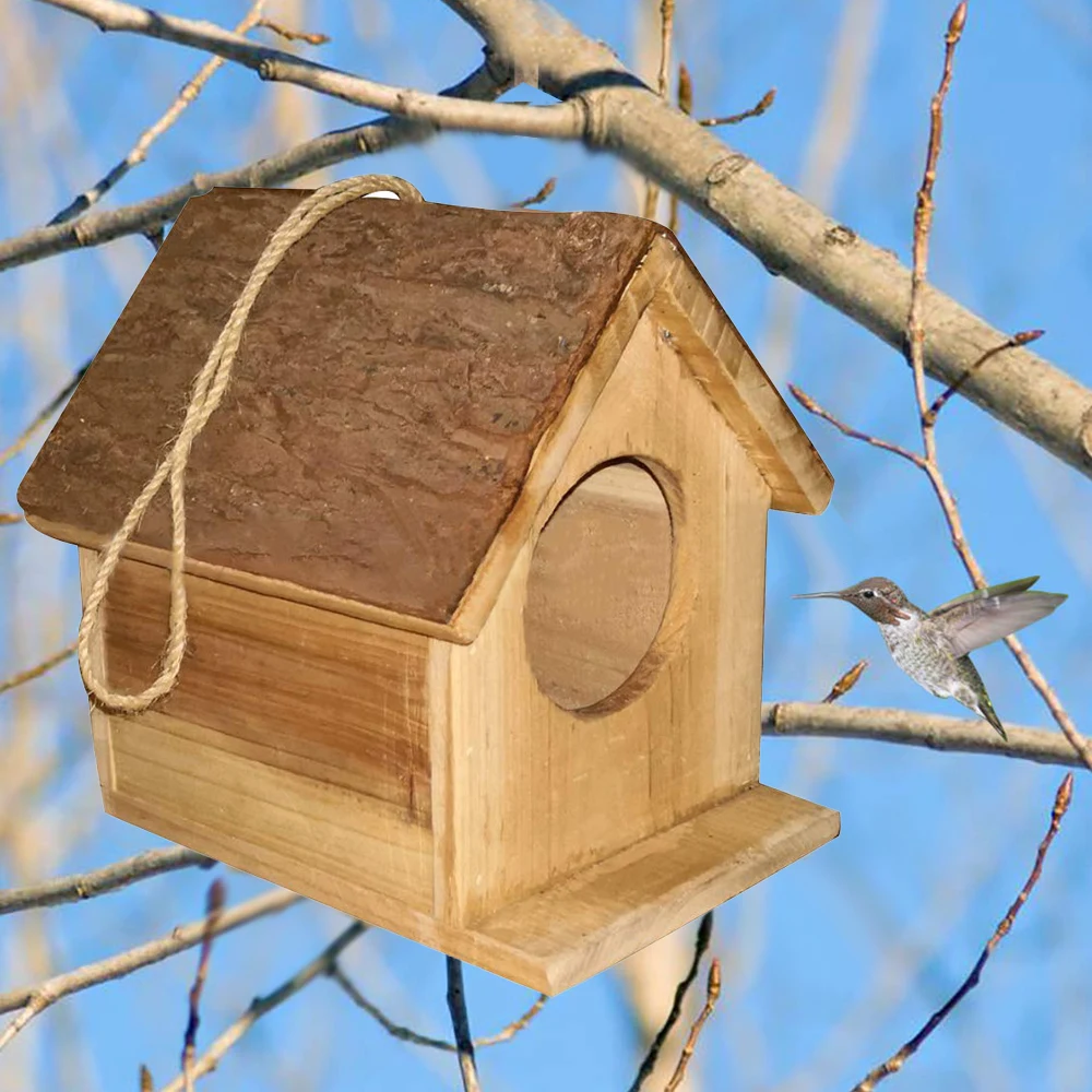 Открытый деревянный креативный птичий домик для питомца попугай гнезда Висячие скворечник садовые украшения клетки для птиц