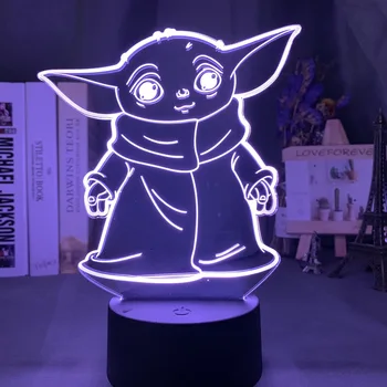 

Star Wars Kids Night Light Baby Yoda Meme Figure Nightlight for Home Decoration Room Desk 3d Lamp Baby Night Light Mini Yoda