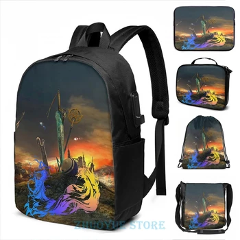 

Funny Graphic print FINAL FANTASY X this is my story USB Charge Backpack men School bags Women bag Travel laptop bag