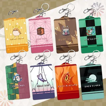 

Anime Demon Slayer: Kimetsu no Yaiba Kamado Tanjirou Cospaly Student Bus Pass Business Card Holder Keychain Case Acrylic Cards
