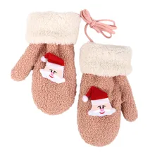 Рождественские детские перчатки с героями мультфильмов; Милые однотонные теплые плотные варежки на весь палец; ветрозащитные перчатки для катания на лыжах; мягкие хлопковые детские перчатки