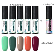 Четыре лилии 6 шт набор гель-лаков для ногтей УФ Гель-лак для ногтей набор светодиодный Гель-лак для маникюра Набор впитывающий лак для ногтей долговечный