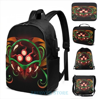 

Funny Graphic print Metroid ver2 USB Charge Backpack men School bags Women bag Travel laptop bag