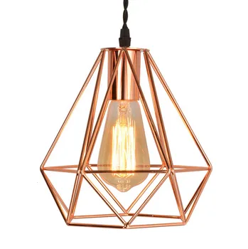 

Modern 2019 Metal Cage E27 Edison Bulb Hanging Led Gold Kitchen Pendant Lamp Lights For Dinning Room kitchen chandelier