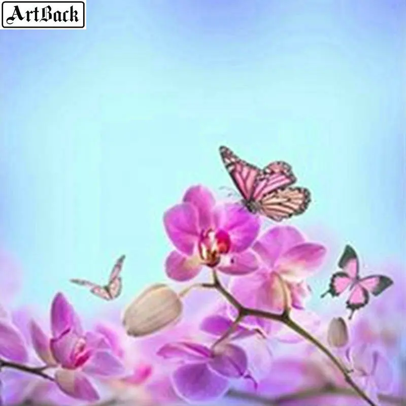 5d diy Алмазная роспись бабочки Орхидея полный квадратный стикер новый алмазный