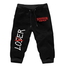 Летние лоферы с принтом Для мужчин s джоггеры из сериала очень странные шорты мужские черные короткие штаны Мужской Фитнес шорты для тренировки шорты