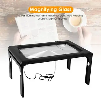 

Desktop Magnifying Glass Reading Loupe ABS LED Lighted Lamp Tabletop Desk Durable Magnifier Glass with LED Lights