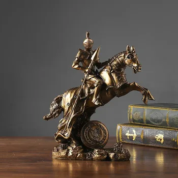 

Vintage Roman Warrior Character Sculpture Statue Crafts Resin Home Decor Accessories Living Room Decoration Family Figurines Gif