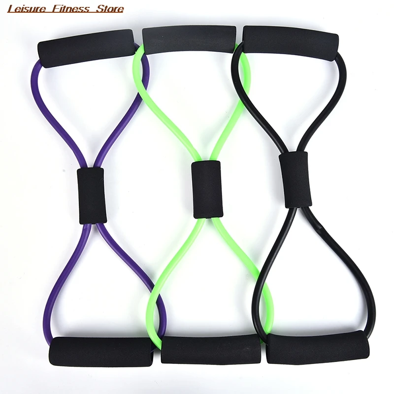 Yoga Gum Fitness Resistance 8 Word Chest Expander Rope Workout Muscle Fitness Rubber Elastic Bands For Sports Exercise