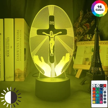 

Crucifixion of Jesus Led Night Light for Church Decoration Lights Cool Gift for Christians Usb Battery Powered Room Table Lamp