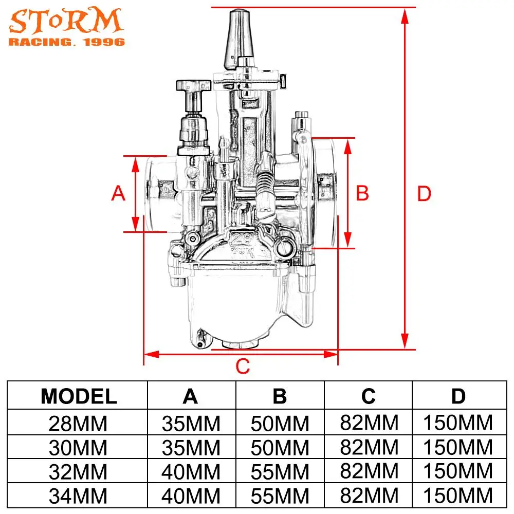 Мотоцикл Белый кабель дроссель Карбюратор Carb Carburador для PWK 28 30 32 34 Скутер ATV Quad Pit Горный мотоцикл 75-300CC двигатель