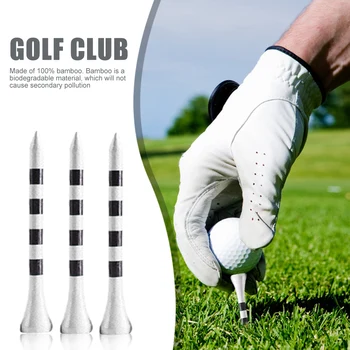 

100pcs Bamboo Golf Tees Striped Ball Holders Cushion Tees Training Practice Aids Outdoor Exercise Sport Ornaments