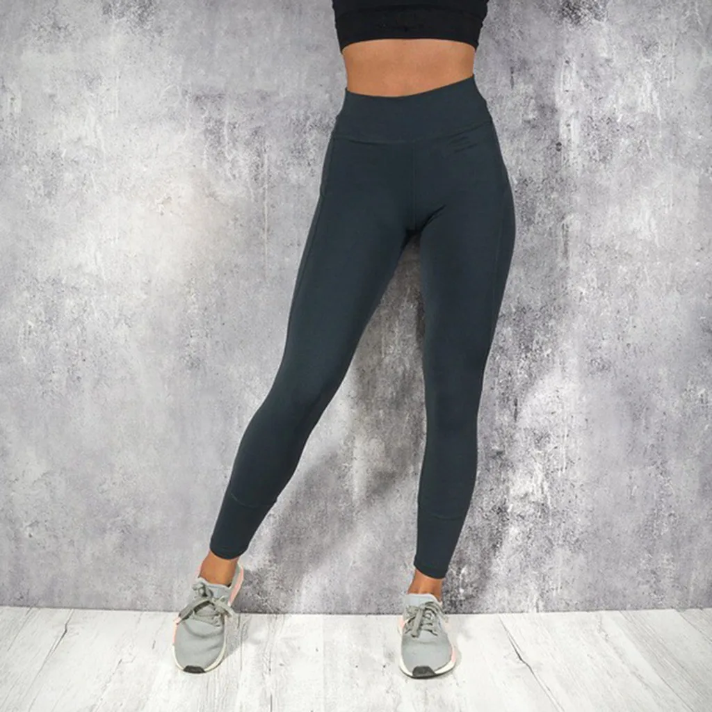 Женские популярные штаны для йоги черные спортивные Леггинсы пуш-ап колготки для спортзала с высокой талией, для фитнеса, спортивные брюки для бега