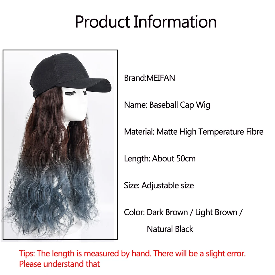 MEIFAN, натуральные женские парики с Омбре, бейсбольная кепка с синтетическими накладными волосами, длинные волосы, косплей, вечерние парики, шапка