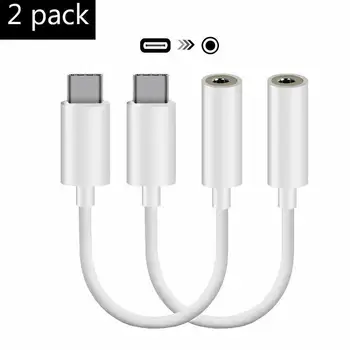 

2Pcs Type-C to 3.5mm Earphone Cable Adapter USB 3.1 Type C USB-C male to 3.5 Audio Female Jack Converter Adapter Connector