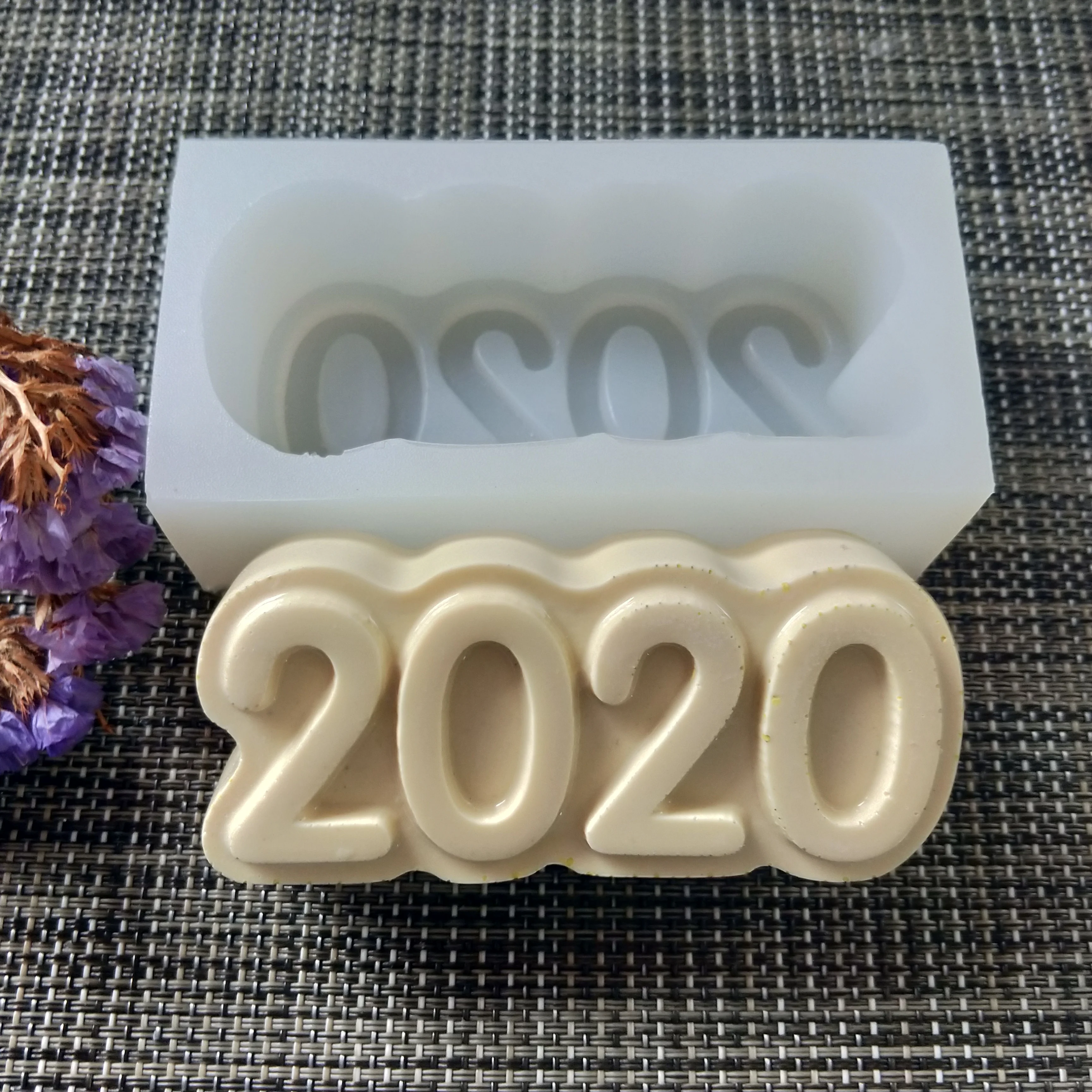 

QT0169 PRZY silicone mold new Year mold handmade 2020 digital soap making molds candle silicone mold resin clay moulds