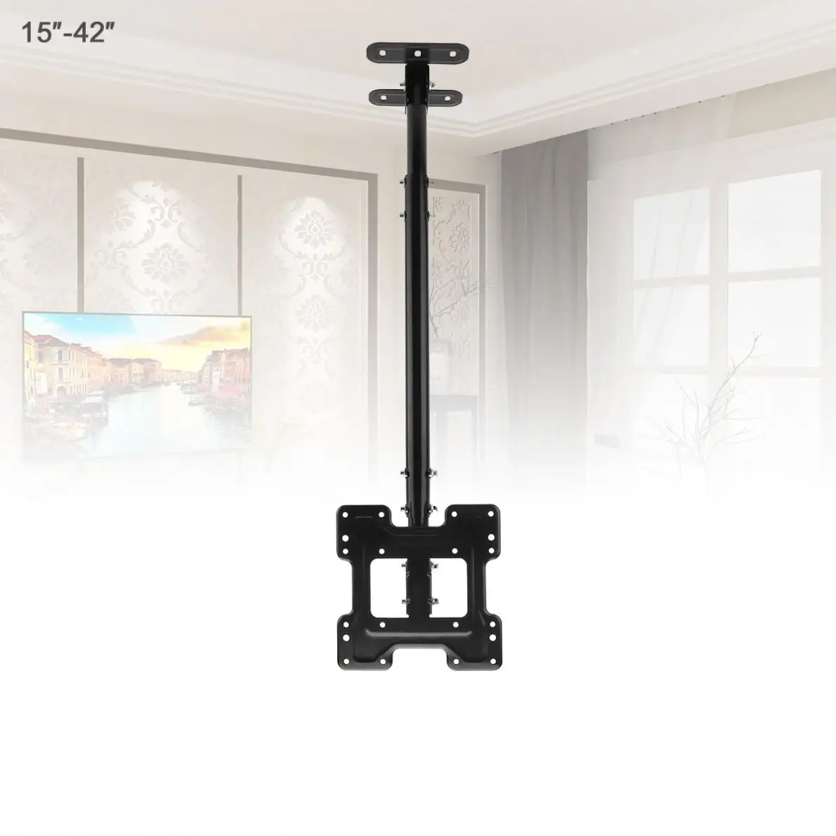 Universal 50KG Adjustable TV Flat Panel Wall Cantilever Hanger with Cable Clip and Small Wrench for 15-42 Inch LCD LED Monitor