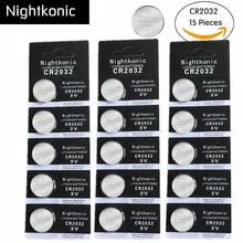 Nightkonic(3 упаковки) 15 шт. CR2032 батарея 3 в литиевые батареи BR2032 DL2032 ECR2032 CR 2032 кнопочная монетная батарея