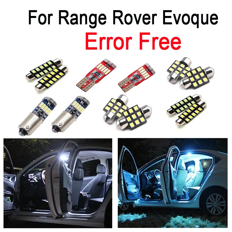 

10pcs LED reading bulb interior lamp LED dome map light kit for Land Rover for Range Rover Evoque (2014-2016)