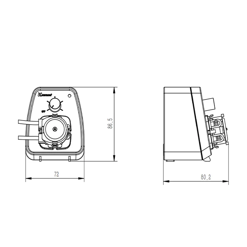 24V DC, bomba autoescorvante com fluxo ajustável,