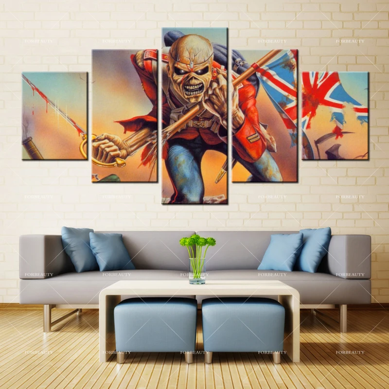 ForBeauty Картина на холсте настенное искусство iron_maiden_picture_undead_flag рисунок брызгами водостойкие чернила домашний декор