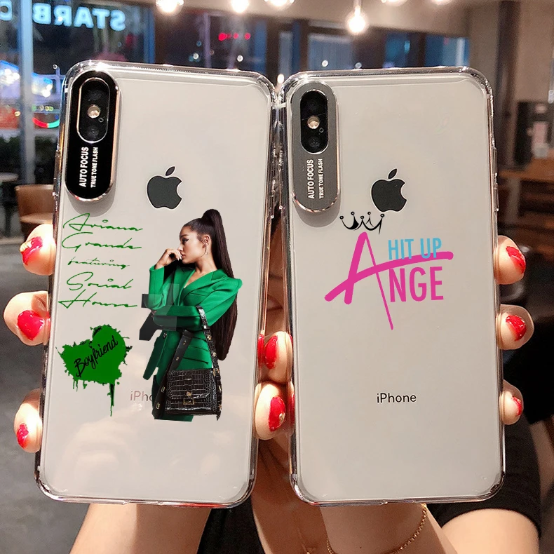 Прозрачный мягкий чехол Ariana Grande boyfriend для iphone X Xs Xr Xmax 8 7 6 plus 5 samsung Galaxy 9 10 coque