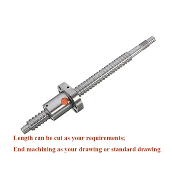 

CNC ball screw assembly SFU2505 L1400/1450mm with BK20BF20 end machining + SFU2505 nut for ball screw