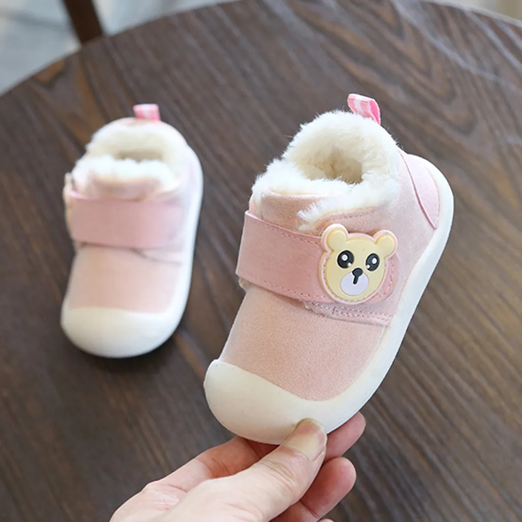 Детская обувь; однотонная хлопковая обувь для прогулок; однотонная зимняя детская обувь; теплая детская хлопковая обувь с героями мультфильмов;# zapatos bebe chaussure bebe fille#1029