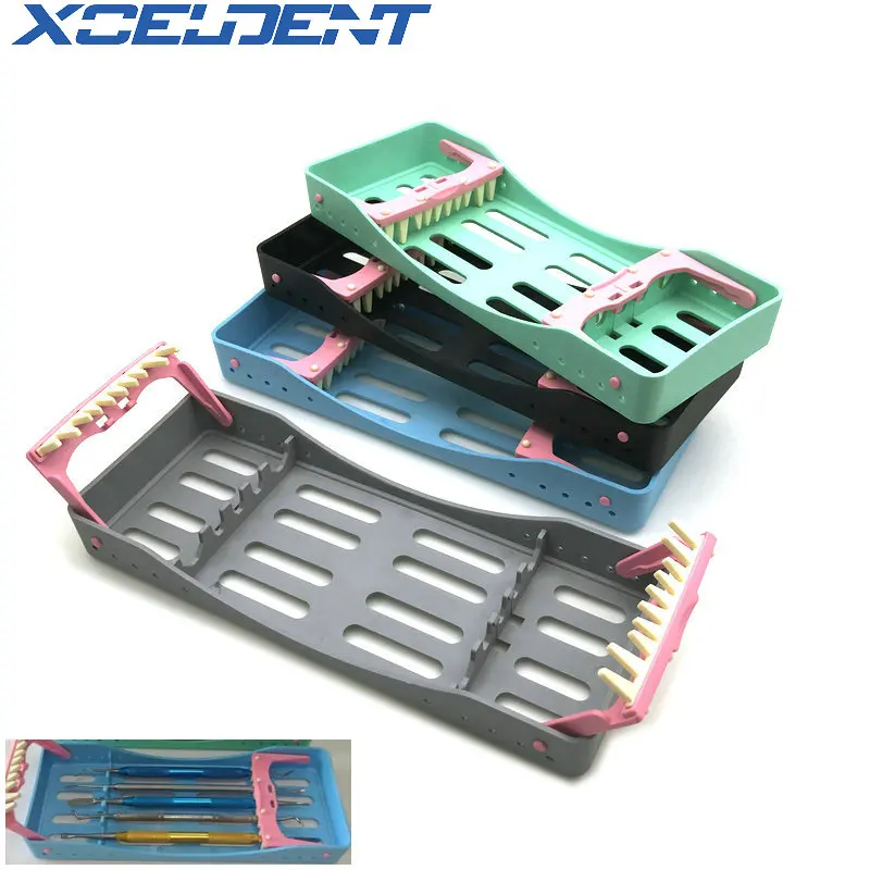 

High Quality Dental Sterilization Box with 5 Holders Tips handles Instrument Autoclavable Dentistry Tools
