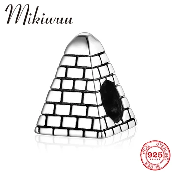 

Classic 925 Sterling Silver Pyramid Shape Charm Beads for Jewelry Making fit Original Pandora Bracelets Fine Jewelry Accessories