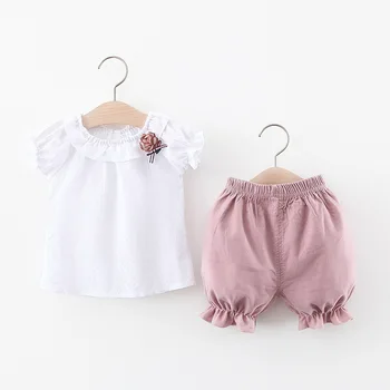 

Baby Girls Clothing Sets 2020 Newborn Toddler Girl Flower Summer Floral Kids Sunset Top+Short 2PCS Sunsets Clothing Set Sunsuit