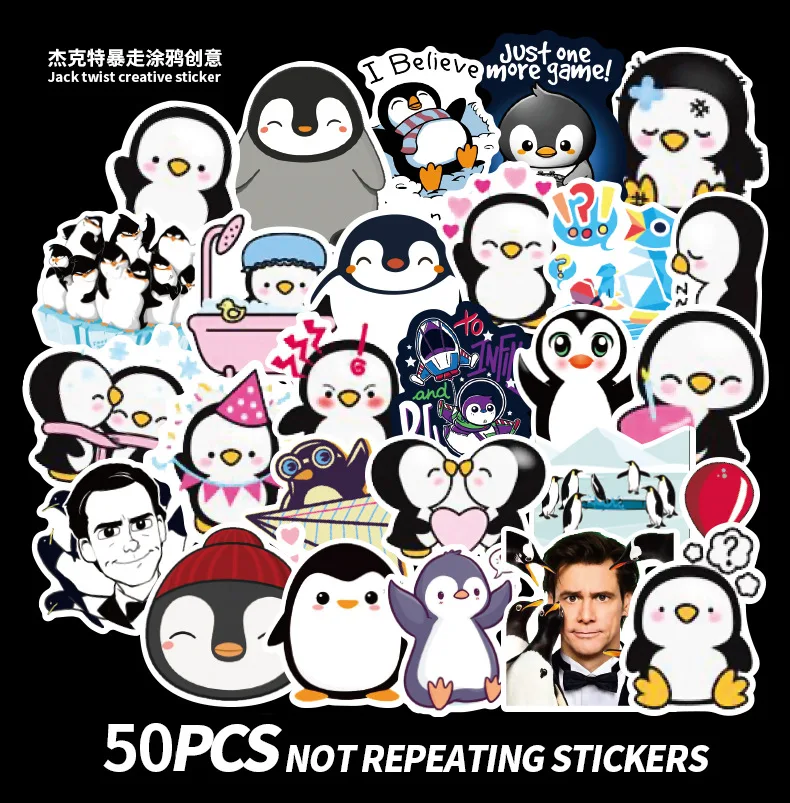 

50Pcs/pack Mr. Popper's Penguins Stickers For Cool Fashion Laptop Trunk Motorcycle Skateboard Bicycle Toy