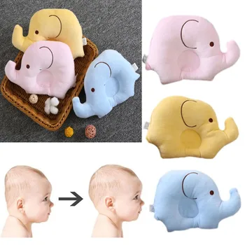 

Cute Elephent Shaped Baby Pillow Toddler Velvet Soft Newborn Shaping Pillows Infant Bedding Sleeping Prevent Flat Head Cushions