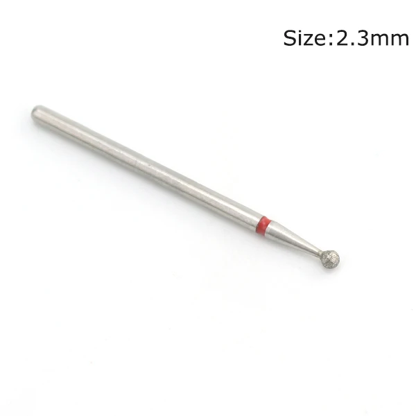 Red 2.3mm 1 шт. Алмазный шариковый роторный фреза для маникюра, ногтей, сверло для кутикулы, электрические пилочки для ногтей, инструменты для удаления геля - Цвет: Red 2.3mm